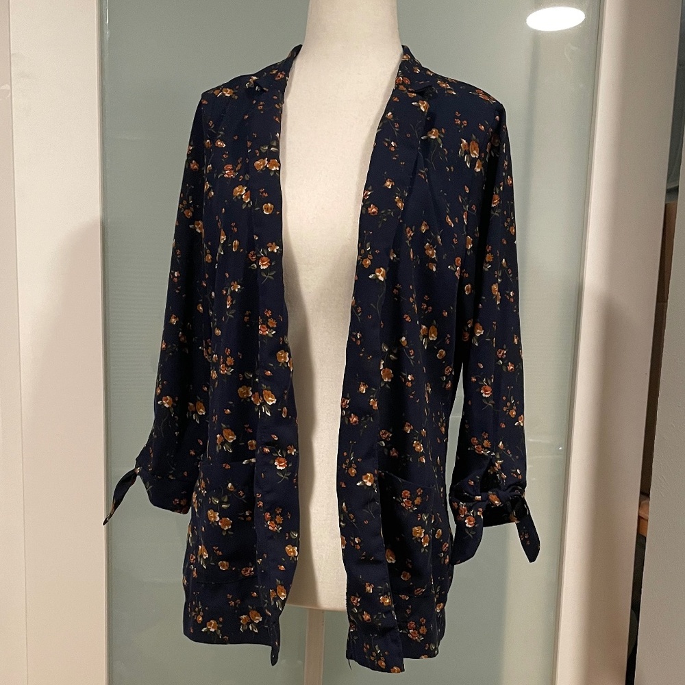 Everyday Astute Draped Blazer in Navy Multi